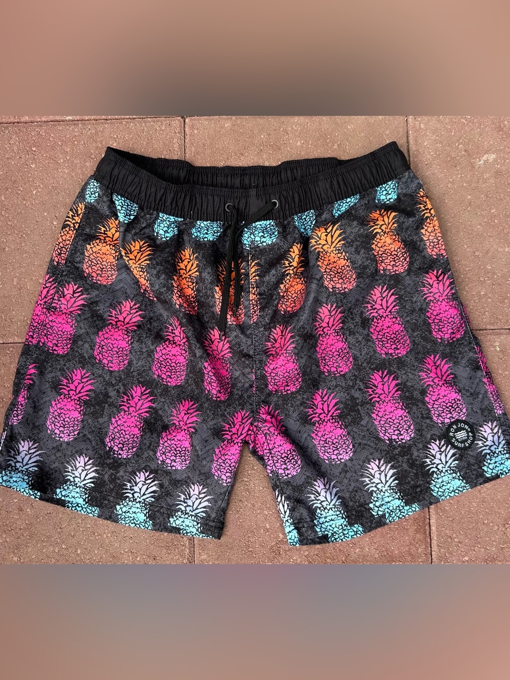 Ron Jon Surf Shop Swim Trunks Neon Pineapples XL
